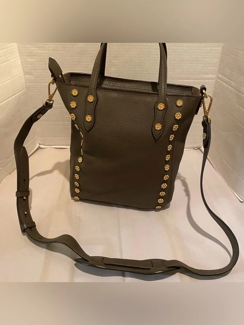 Annabel Ingall Daisy Leather Studded Crossbody Tote